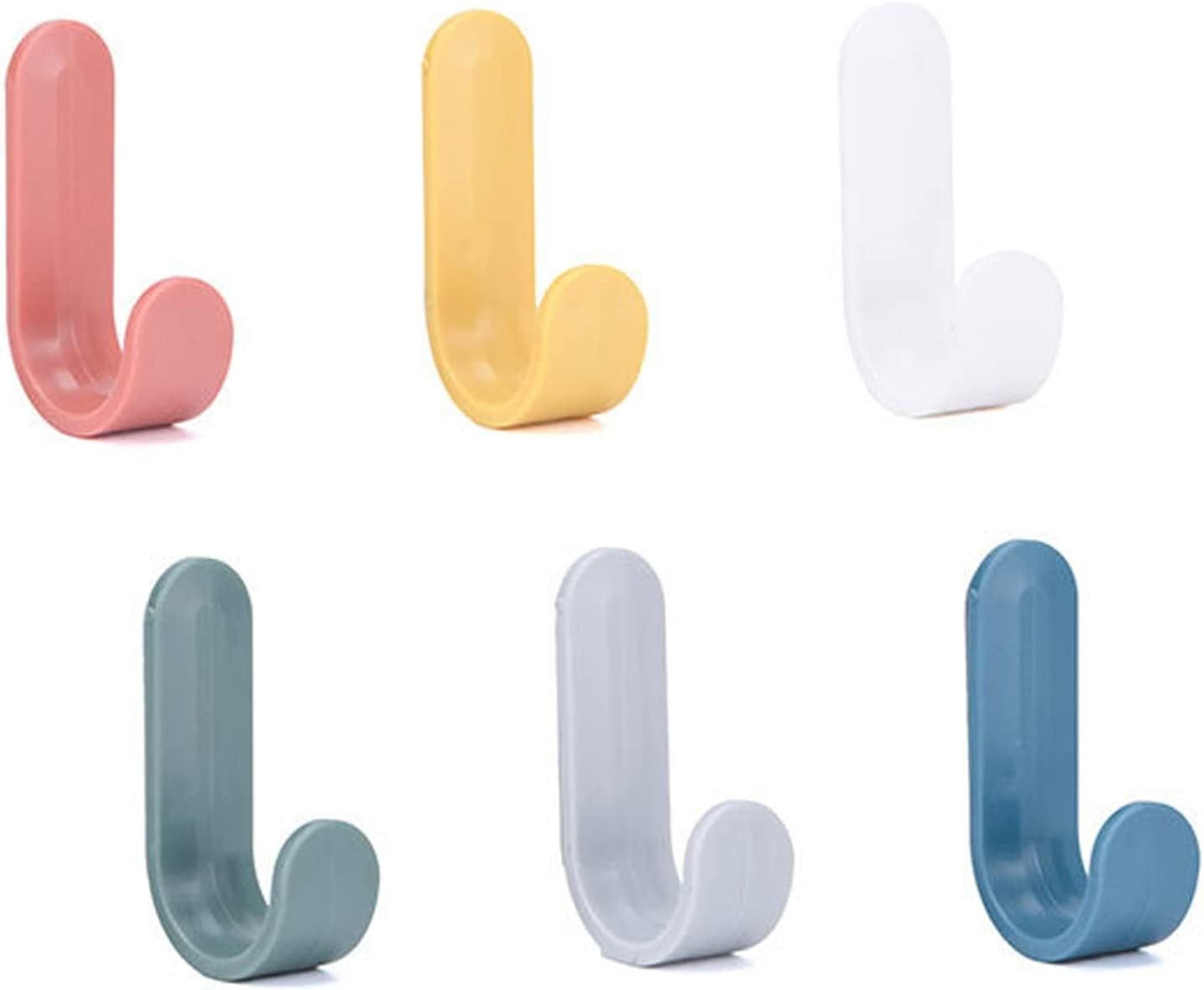 Multicolor Adhesive Plastic Key Rack with 12 Hooks