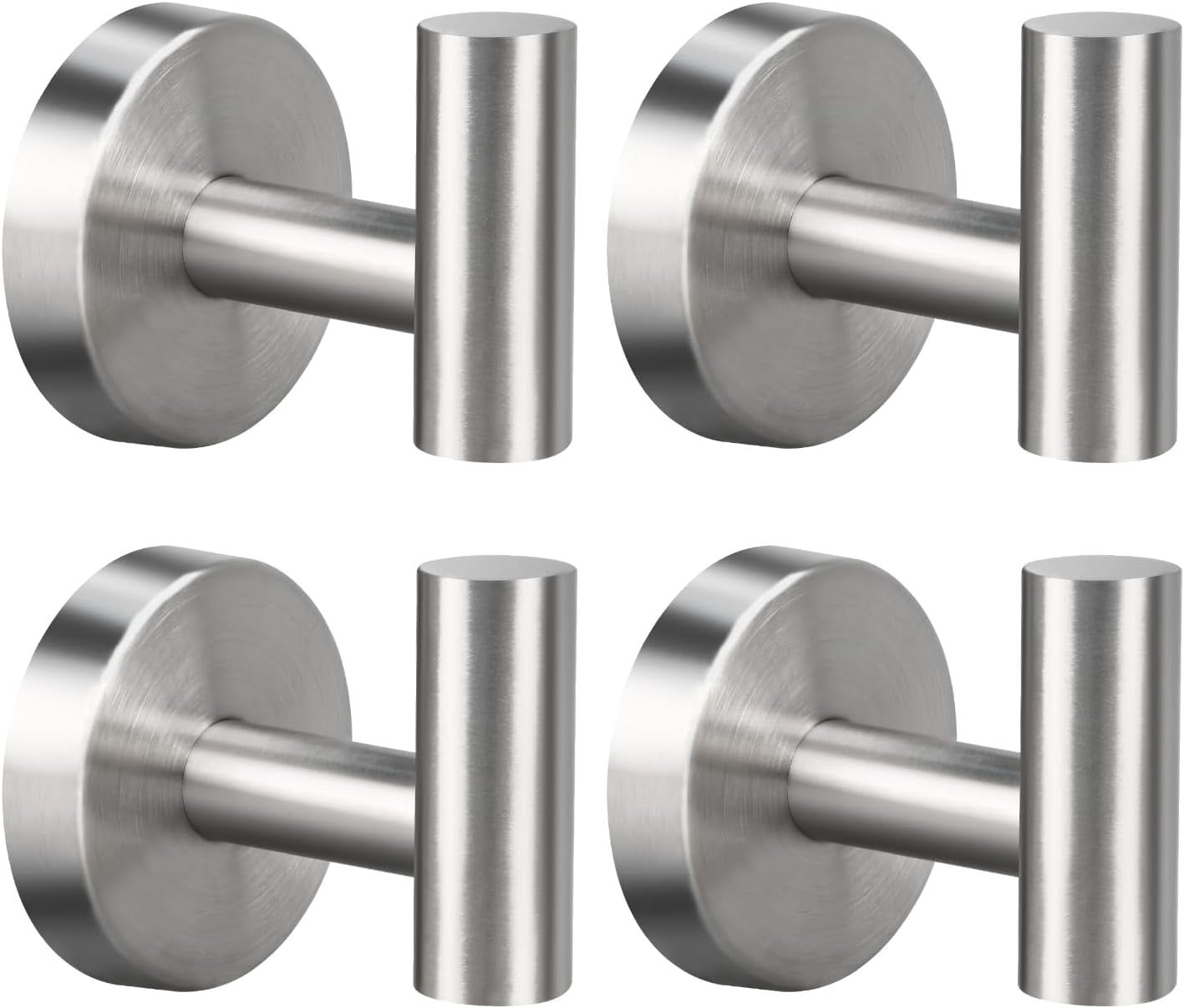 Stainless Steel Brushed Nickel Wall Mounted J-Hook Set