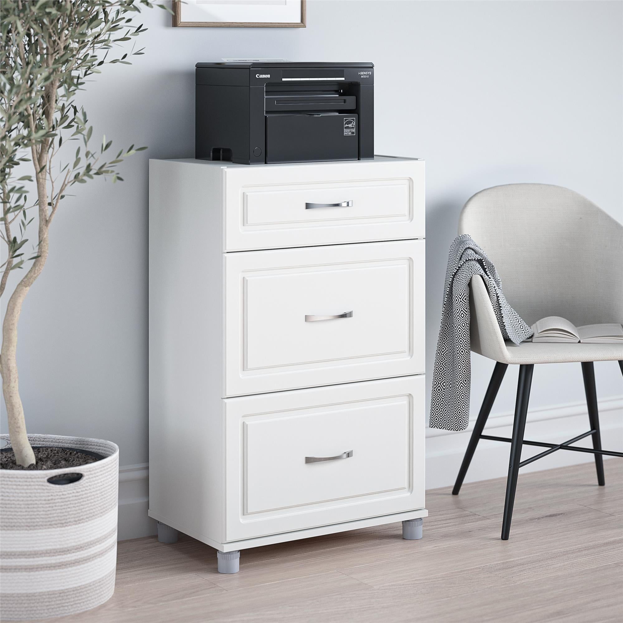 Kendall White Freestanding Lockable Office Cabinet with Adjustable Shelving