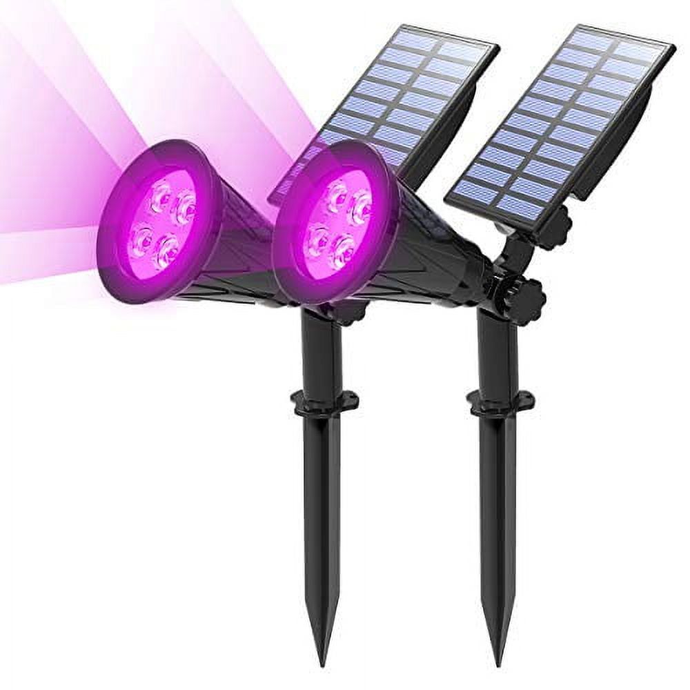 T-SUN Purple LED Solar Security Spotlights, 4 Pack