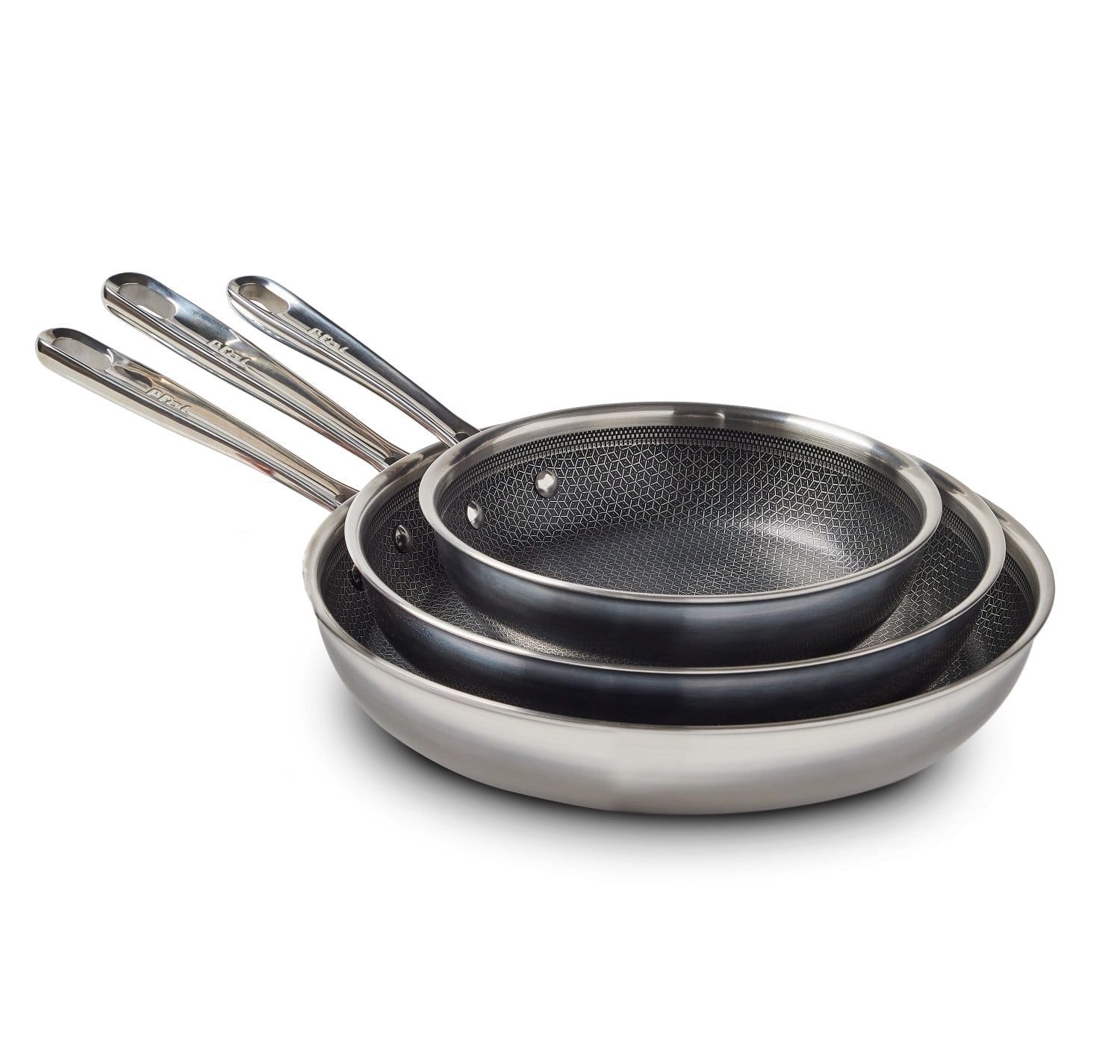 Tri-Ply Stainless Steel Nonstick Fry Pan Set, 3-Piece