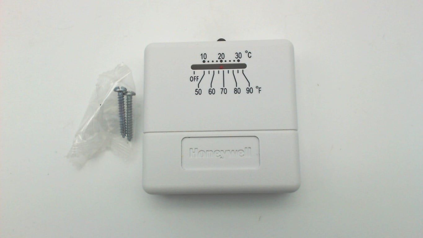 Honeywell White Analog Heat-Only Thermostat with Mounting Hardware