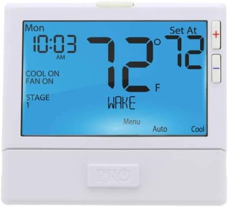 White Digital Programmable Heat Pump Thermostat with Humidity Control