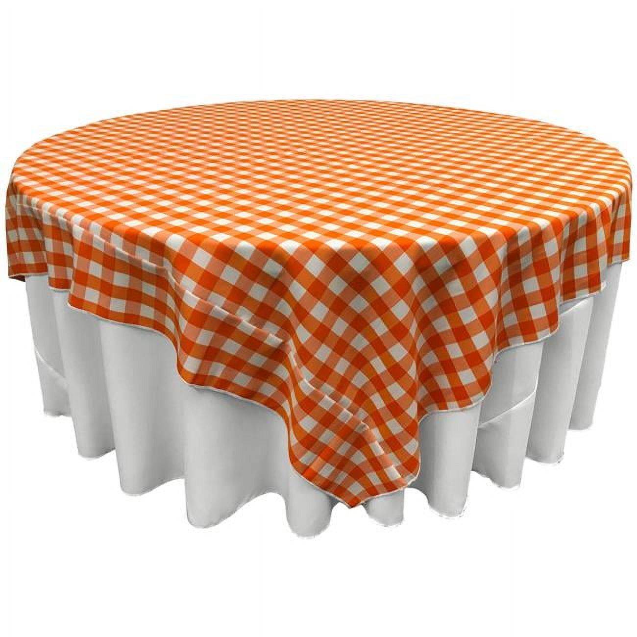 72x72 Orange and White Gingham Checkered Polyester Tablecloth