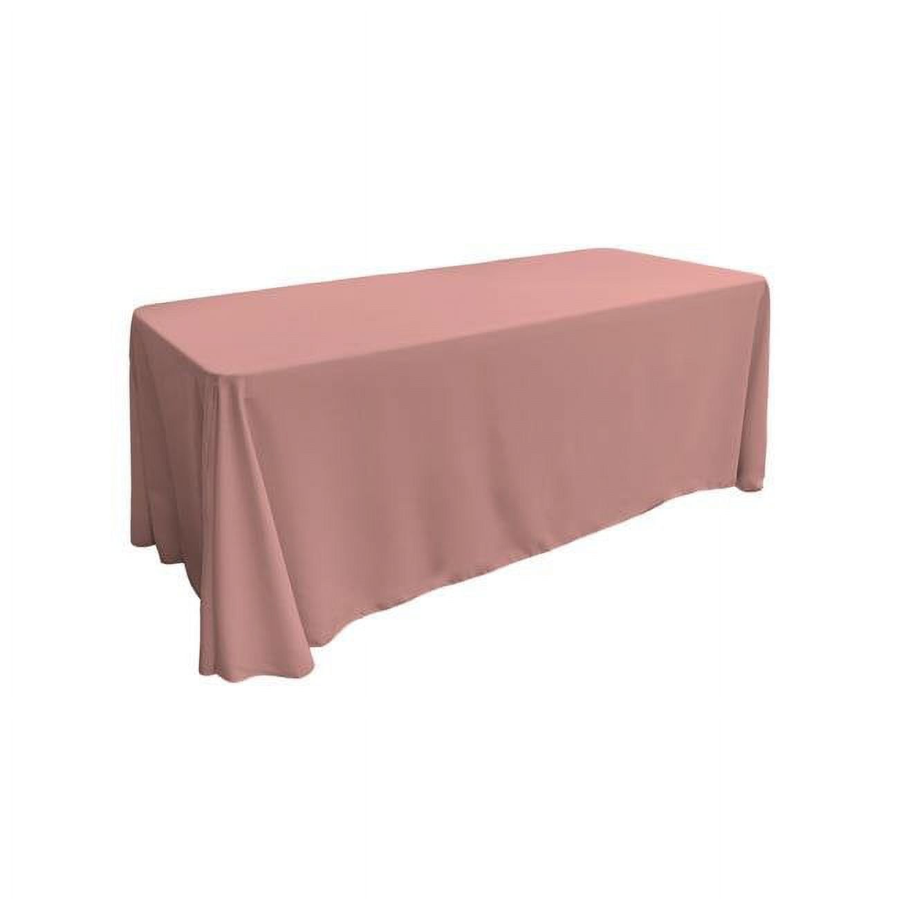 Dusty Rose Polyester Rectangular Tablecloth, 90 x 132 Inch