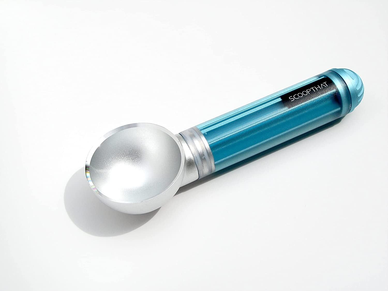 Silver and Blue Aluminum Non-Stick Ice Cream Scoop