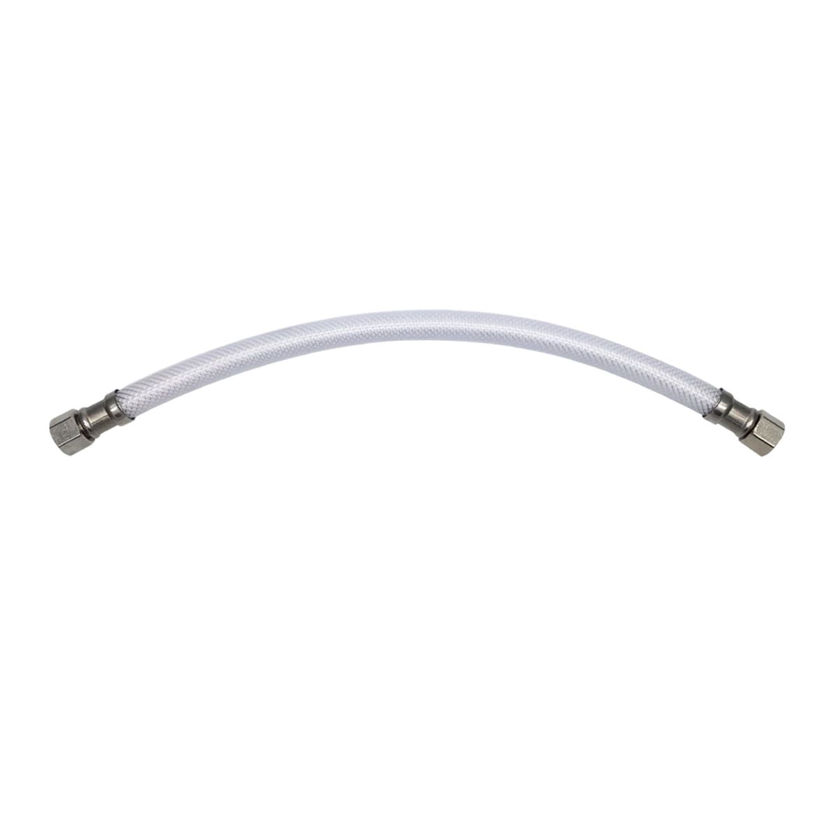 12" White PVC Supply Line with Brass Fittings