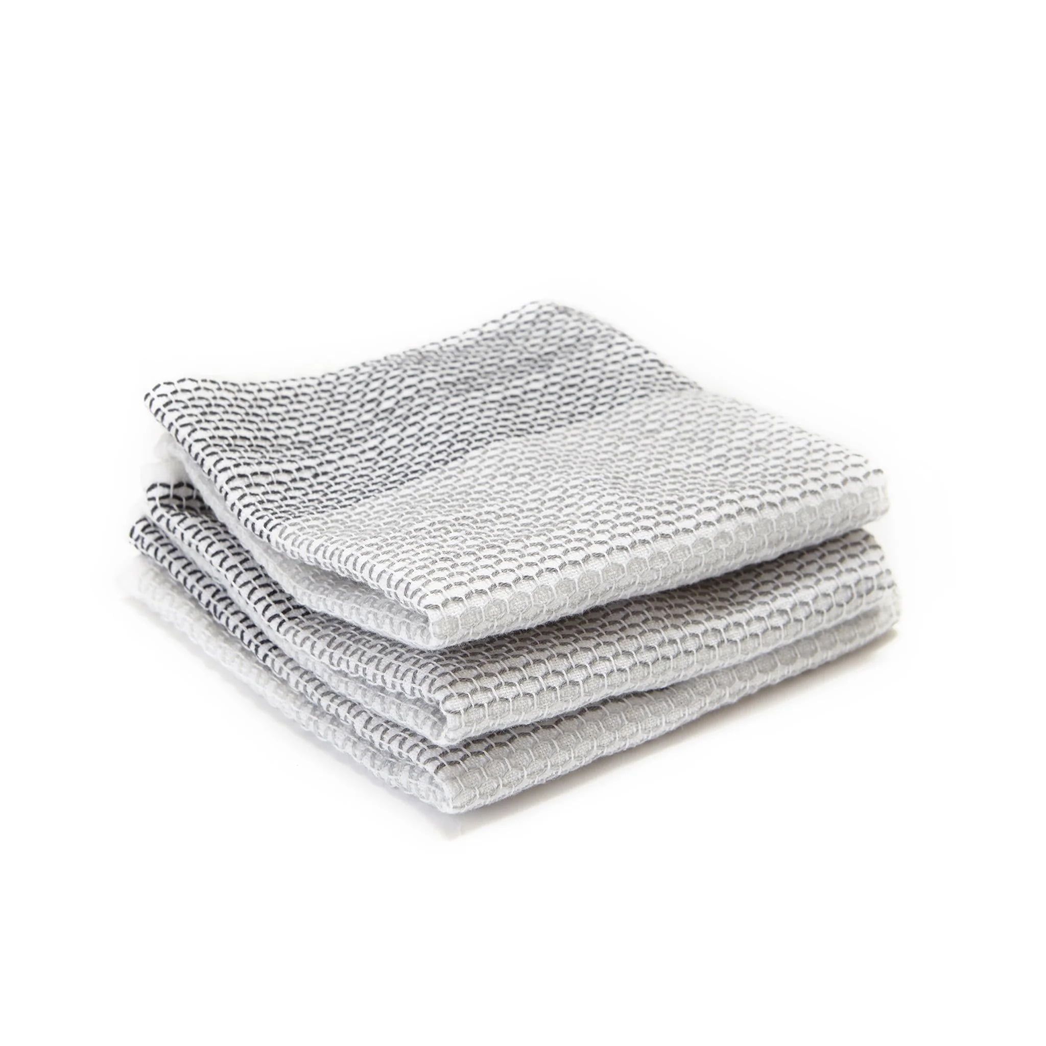 Grayscale Organic Cotton Dish Cloth Set of 3