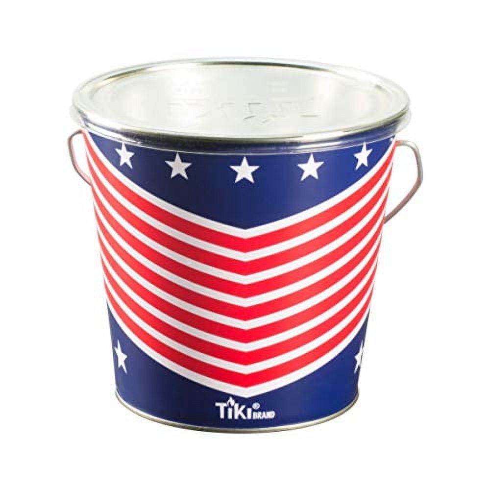 Patriotic Citronella Wax Candle Bucket with Lid, 17 Ounce