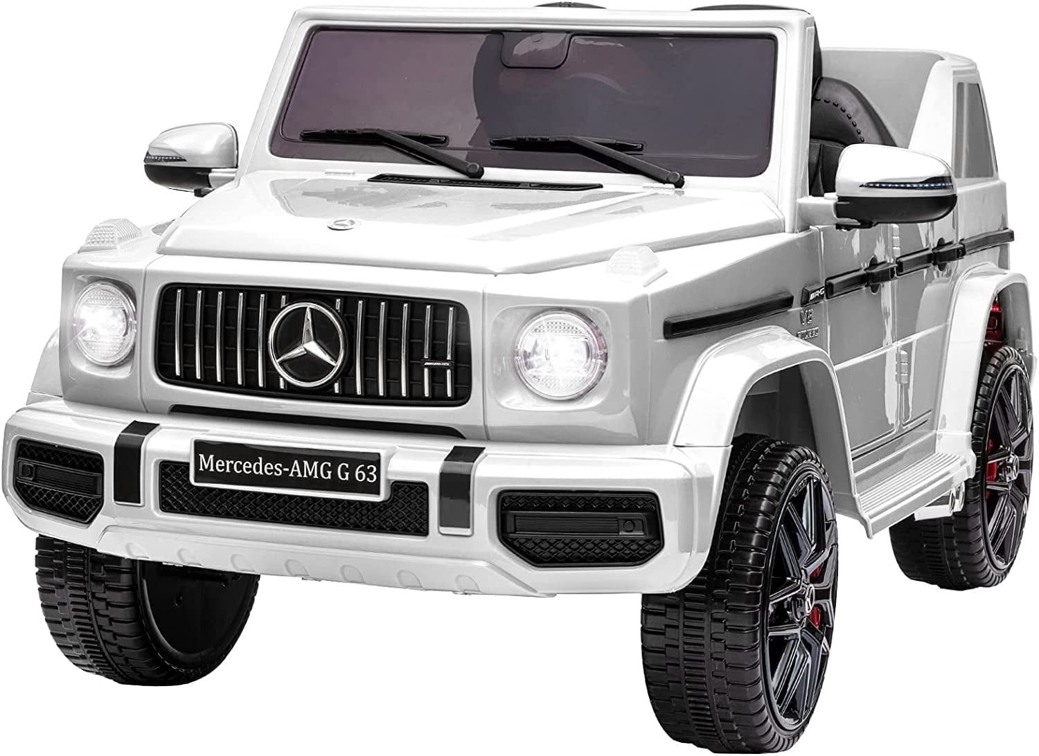 White 12V Mercedes-Benz G63 Kids Ride-On Car with Remote Control