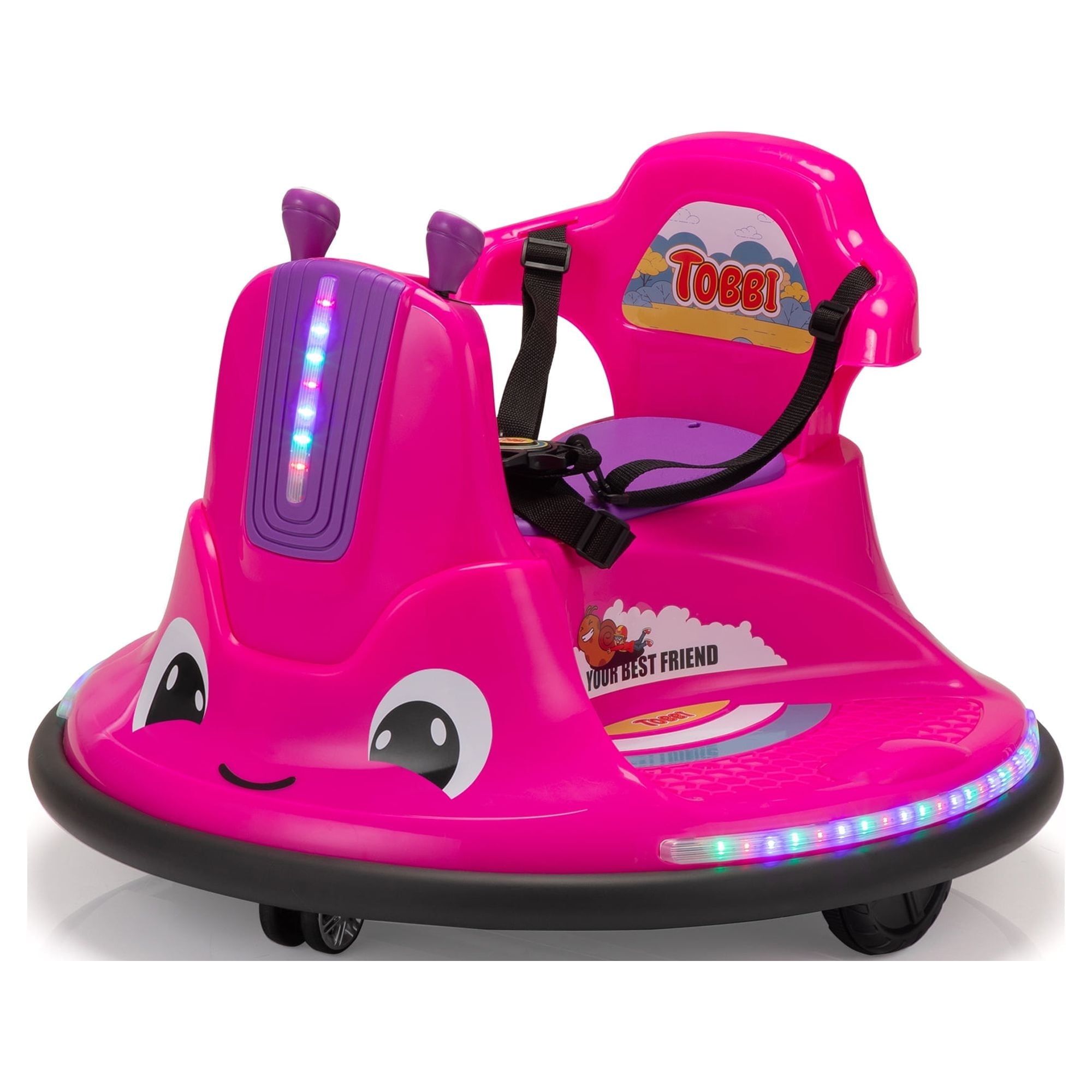 12V Pink Kids Electric Bumper Car with LED Lights