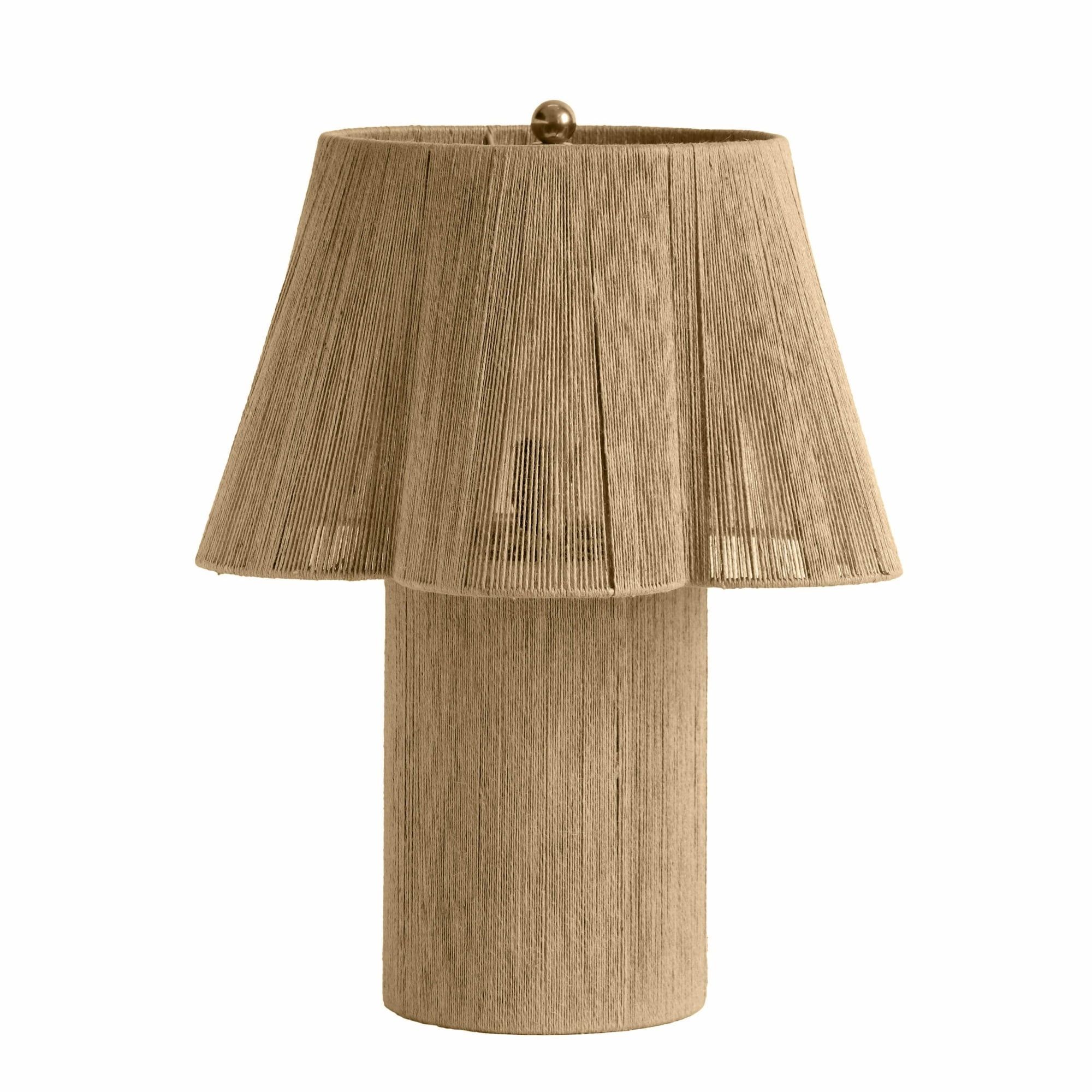 Corrine Natural Jute Handmade Table Lamp with Ruffled Shade