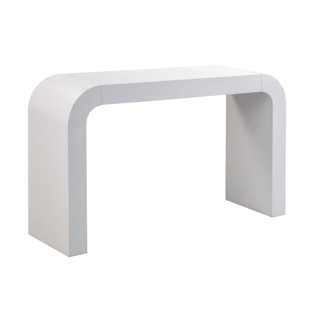 Modern Acacia Finish White Console Table with Storage