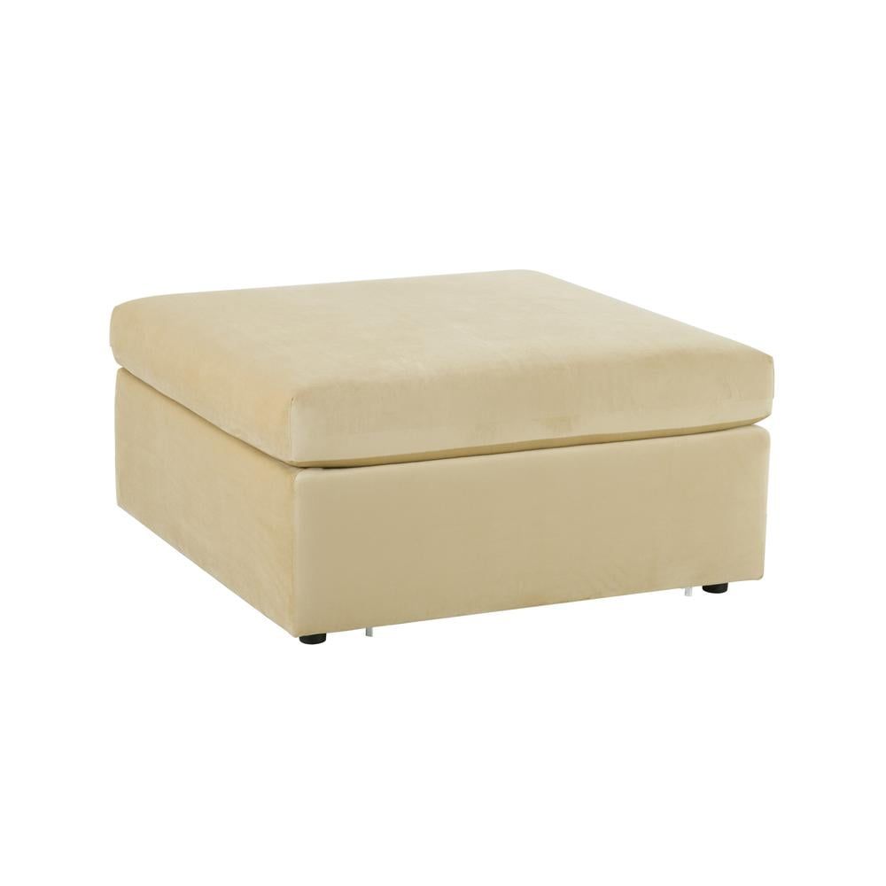 Champagne Beige Velvet Modular Ottoman