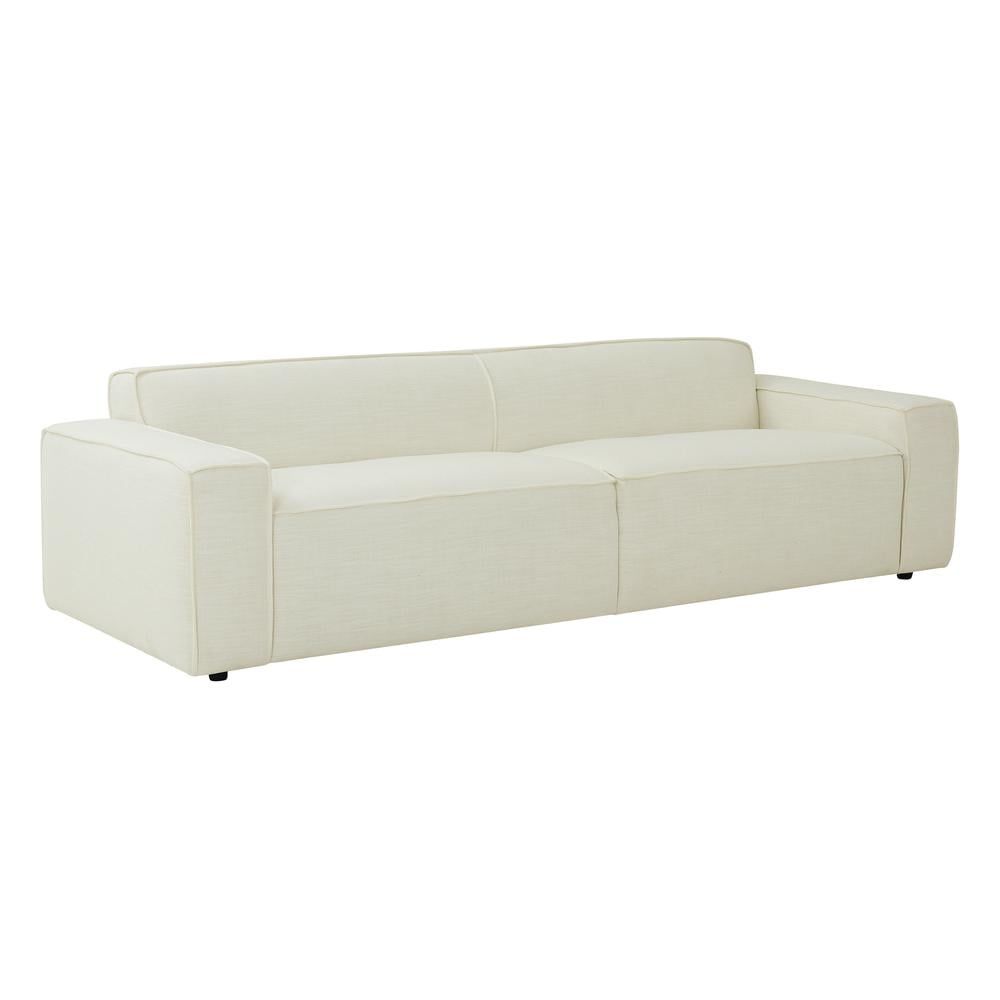 Olafur Cream Linen Low-Profile Modern Sofa