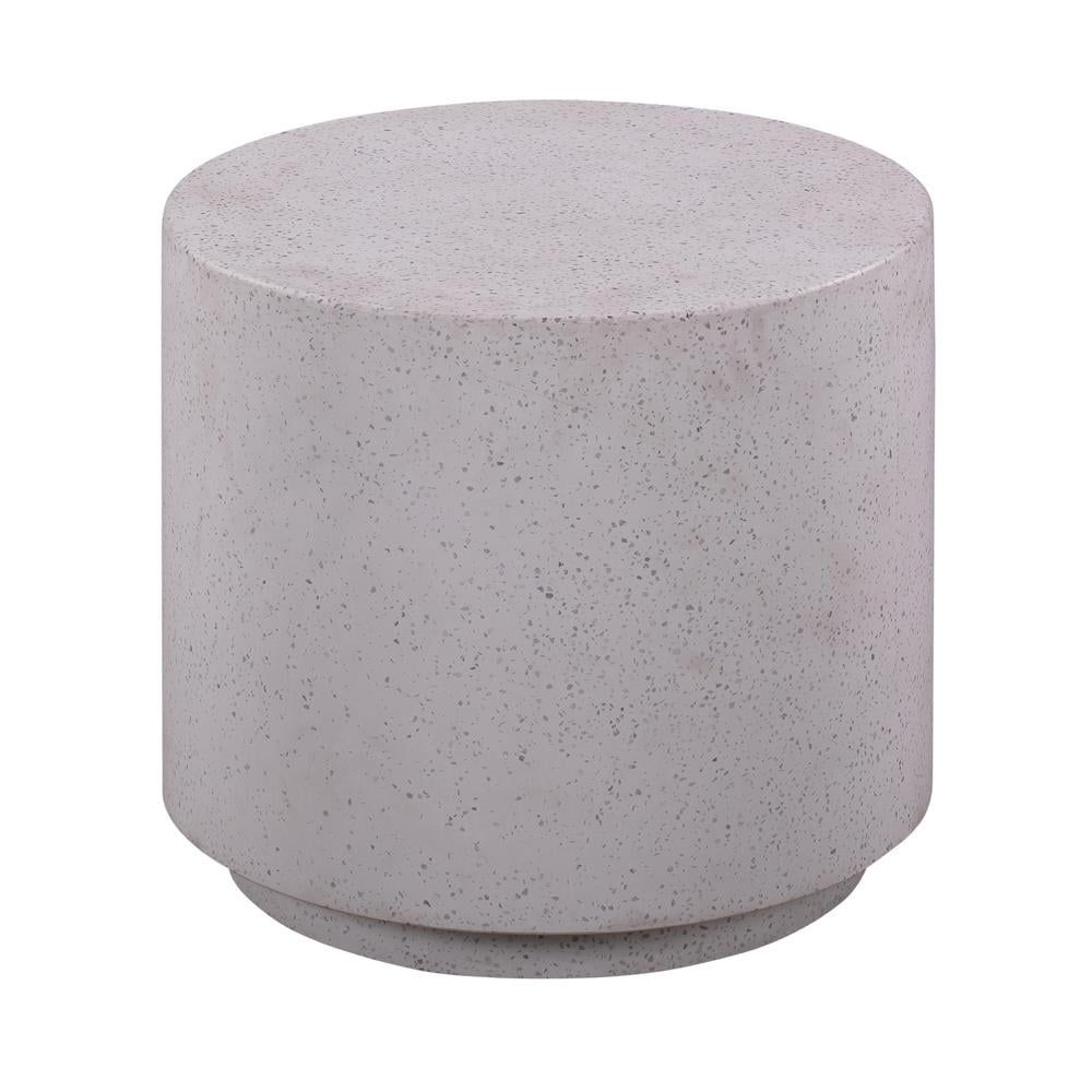 Gray Terrazzo Concrete Drum Side Table