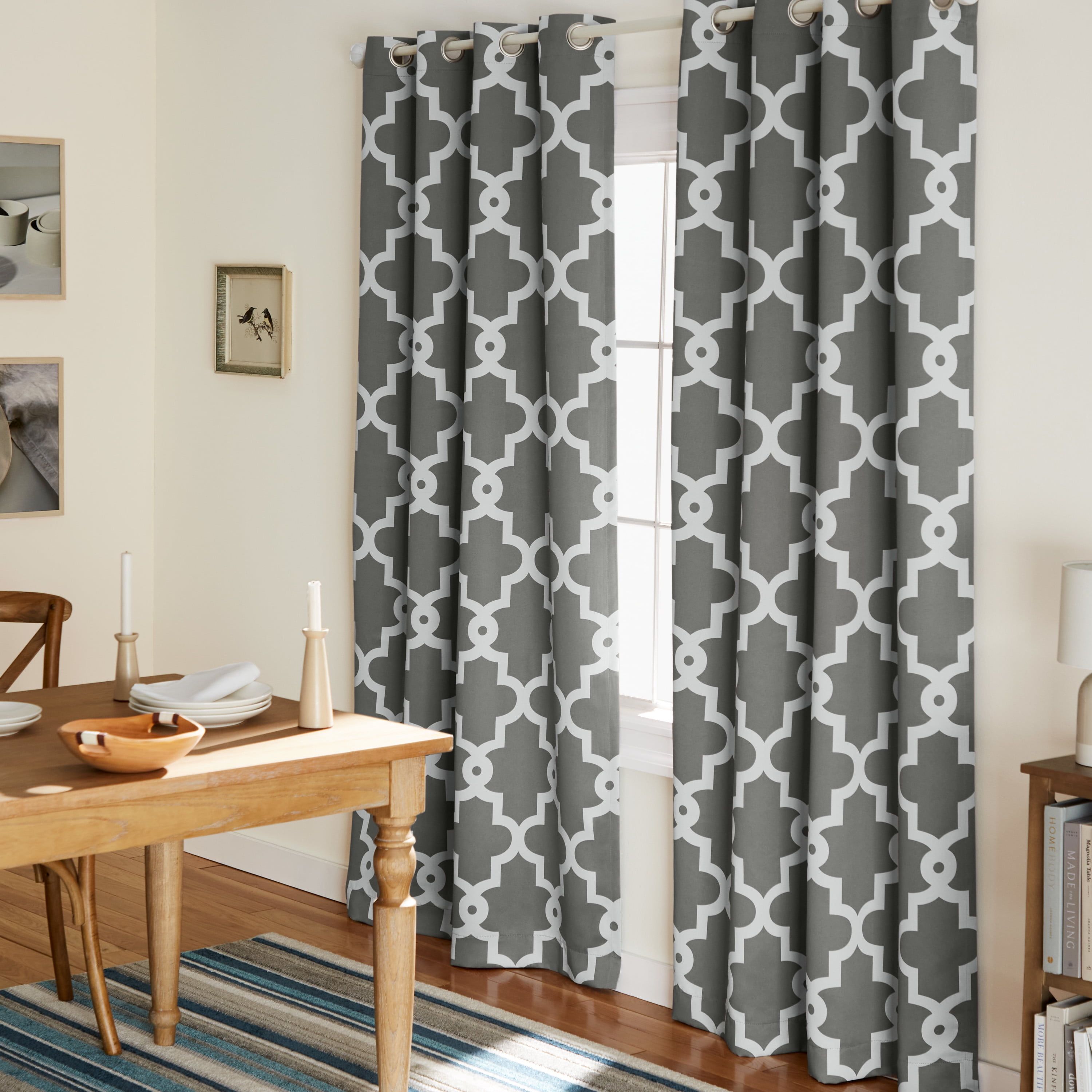 Black Pearl Polyester Blackout Grommet Window Panel Pair