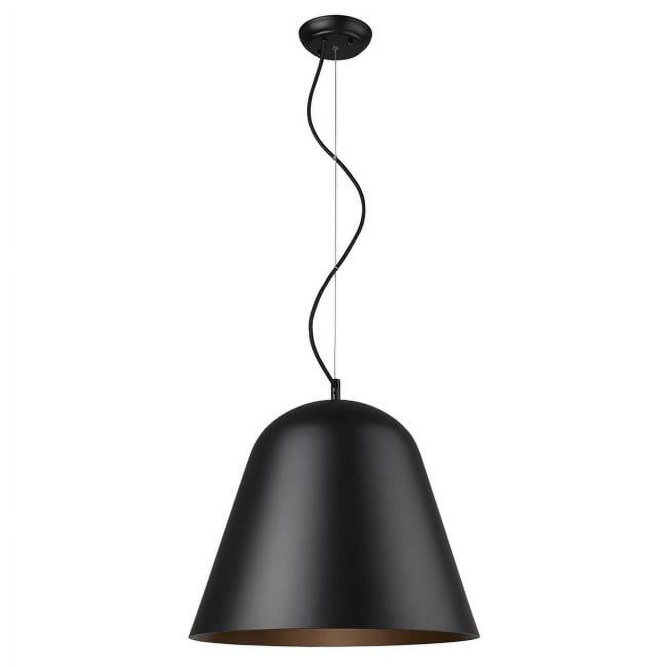 Knell Matte Black 18" Bell-Shaped Pendant Light