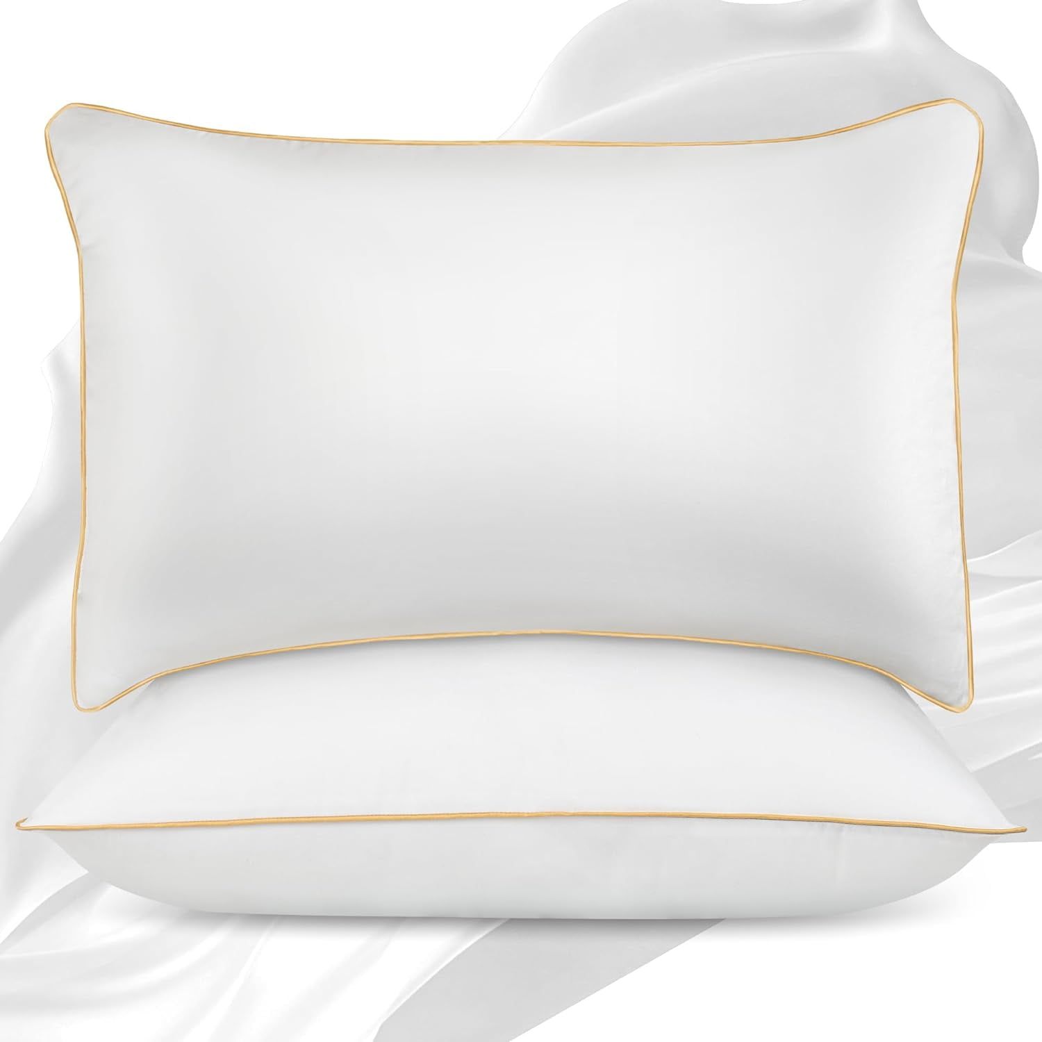 Queen Size White Down Alternative Cooling Bed Pillows Set of 2