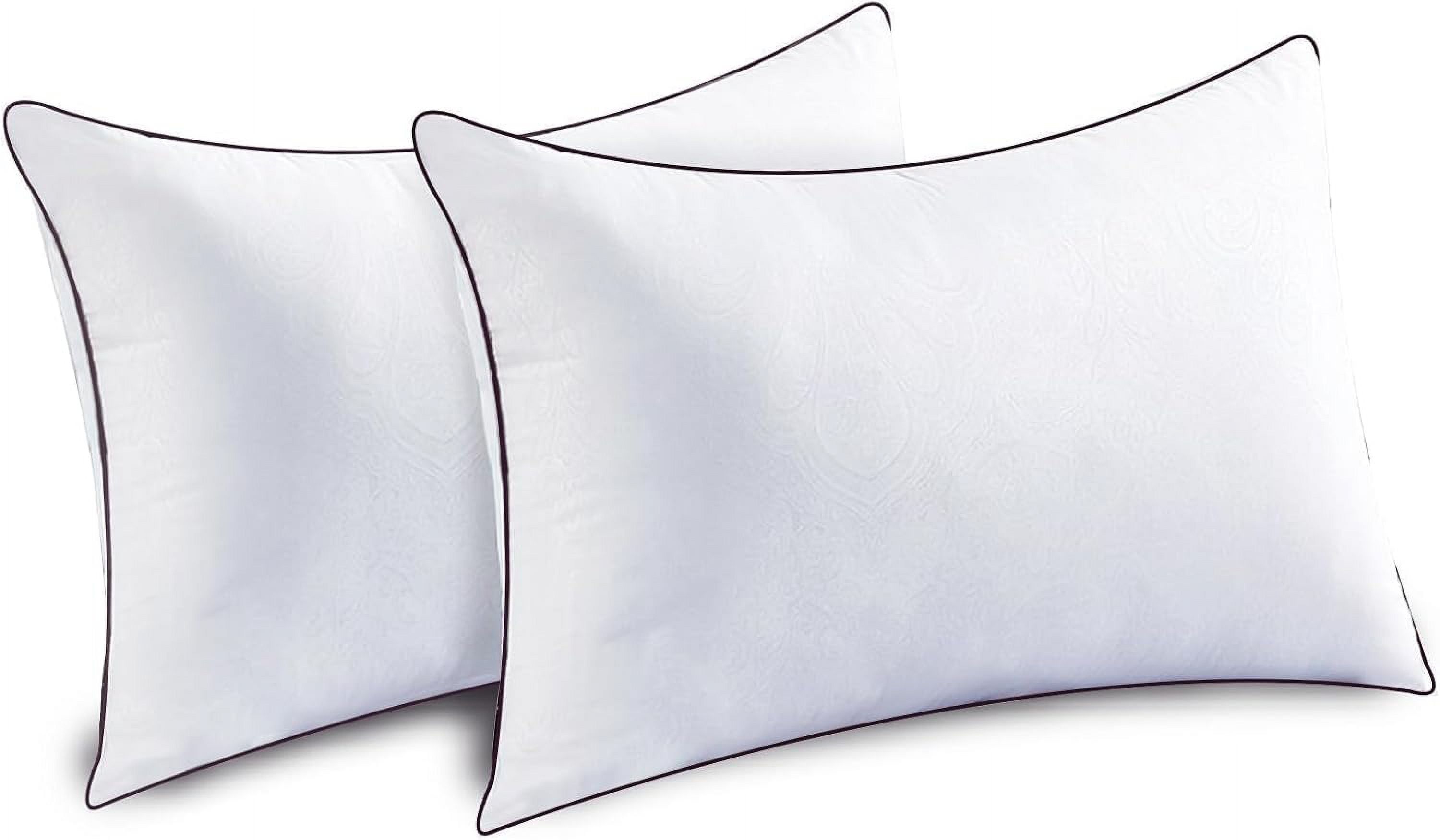 White Hypoallergenic Polyester Plush Bed Pillows Set of 2