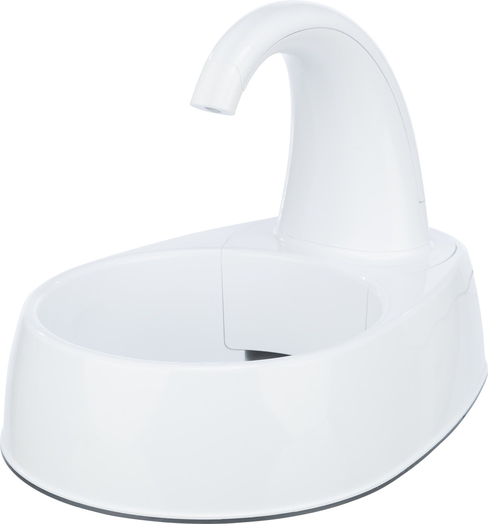 White Curved Stream Pet Water Fountain with Filter, 84.5oz