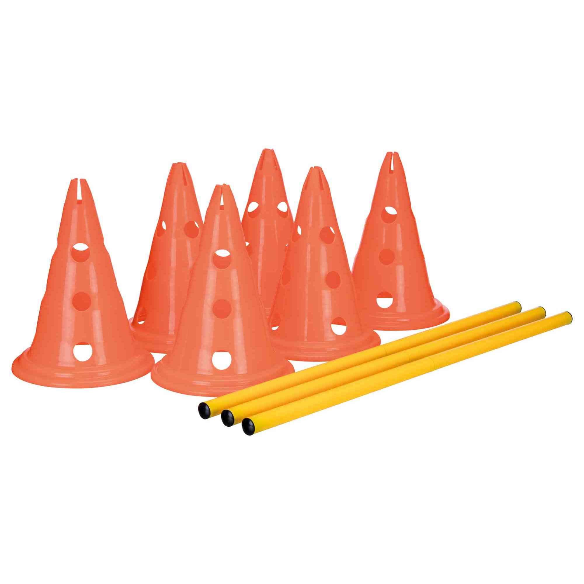 Adjustable Orange and Yellow Dog Agility Hurdle Cone Set