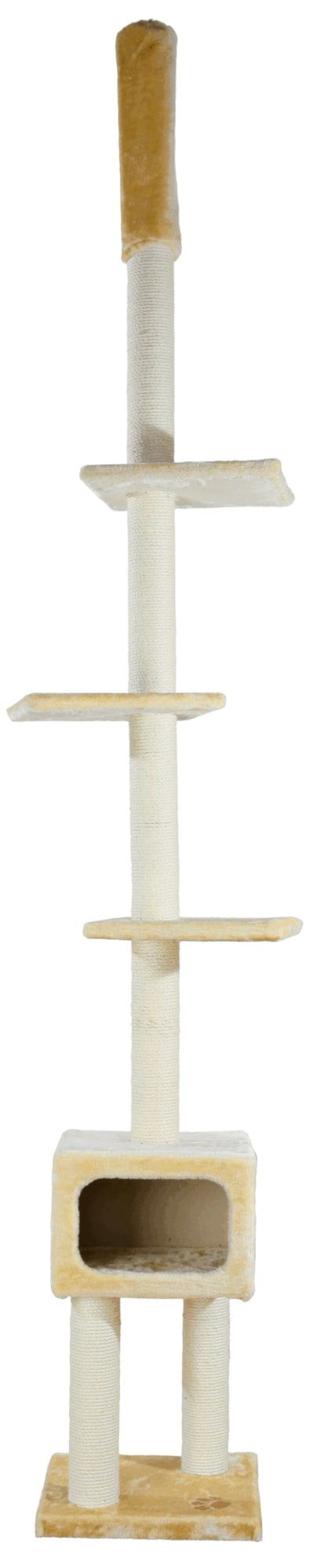 Santander Adjustable Beige Sisal Cat Tower with Condo