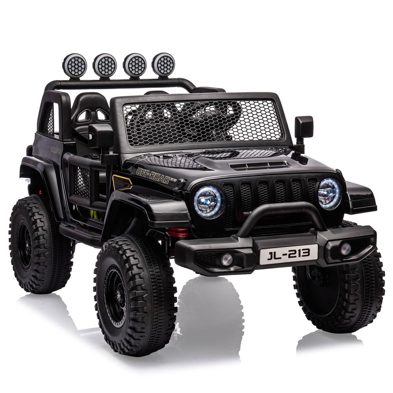 24V Black 2-Seater Electric Ride-On Truck with Remote Control