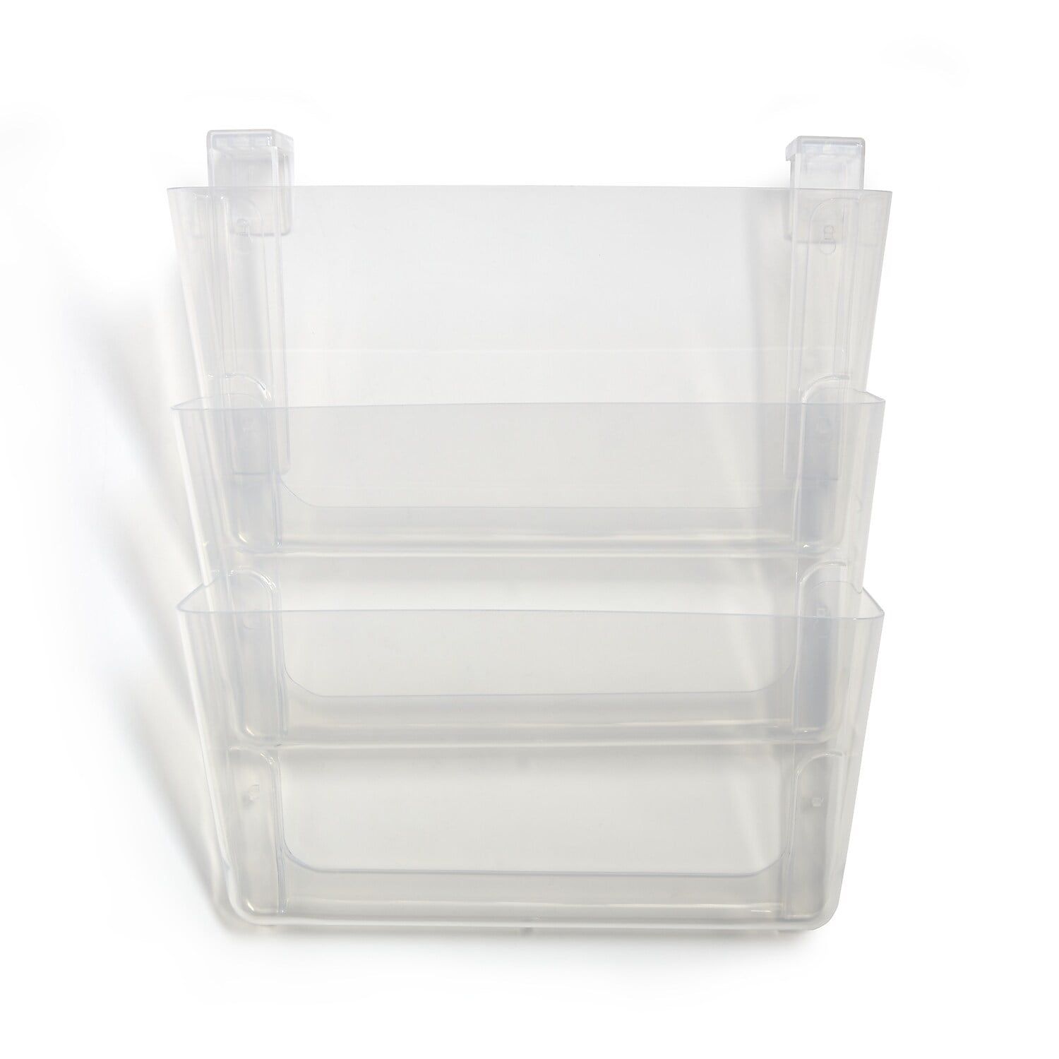 Clear Unbreakable 3-Pocket Plastic Wall File Organizer