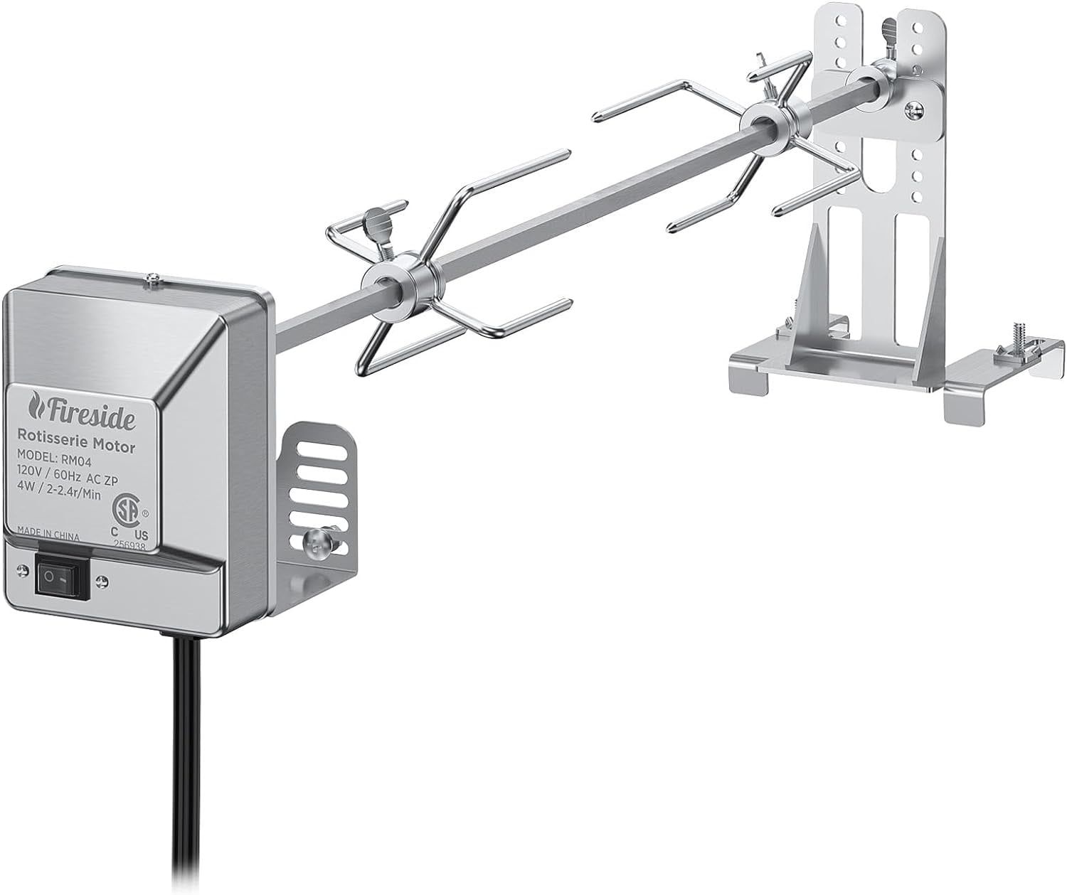 Stainless Steel Rotisserie Kit with Electric Motor for Gas Grills