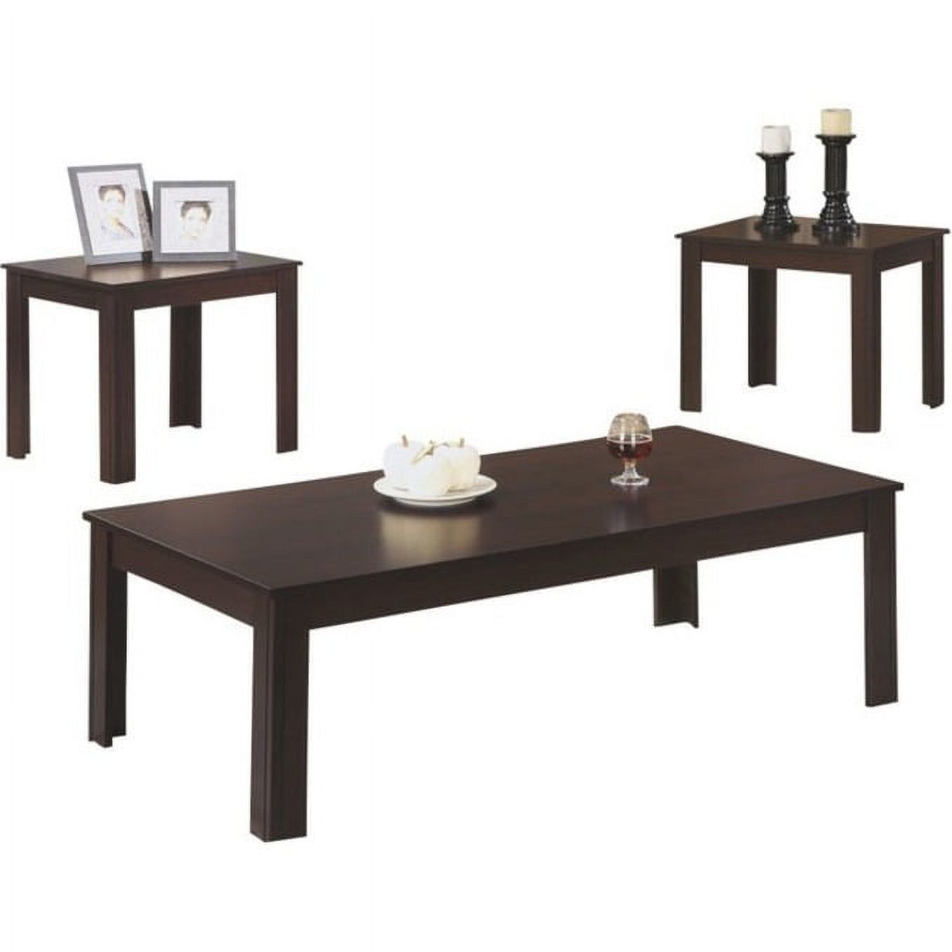 Cappuccino Brown 3-Piece Rectangular Coffee and End Table Set