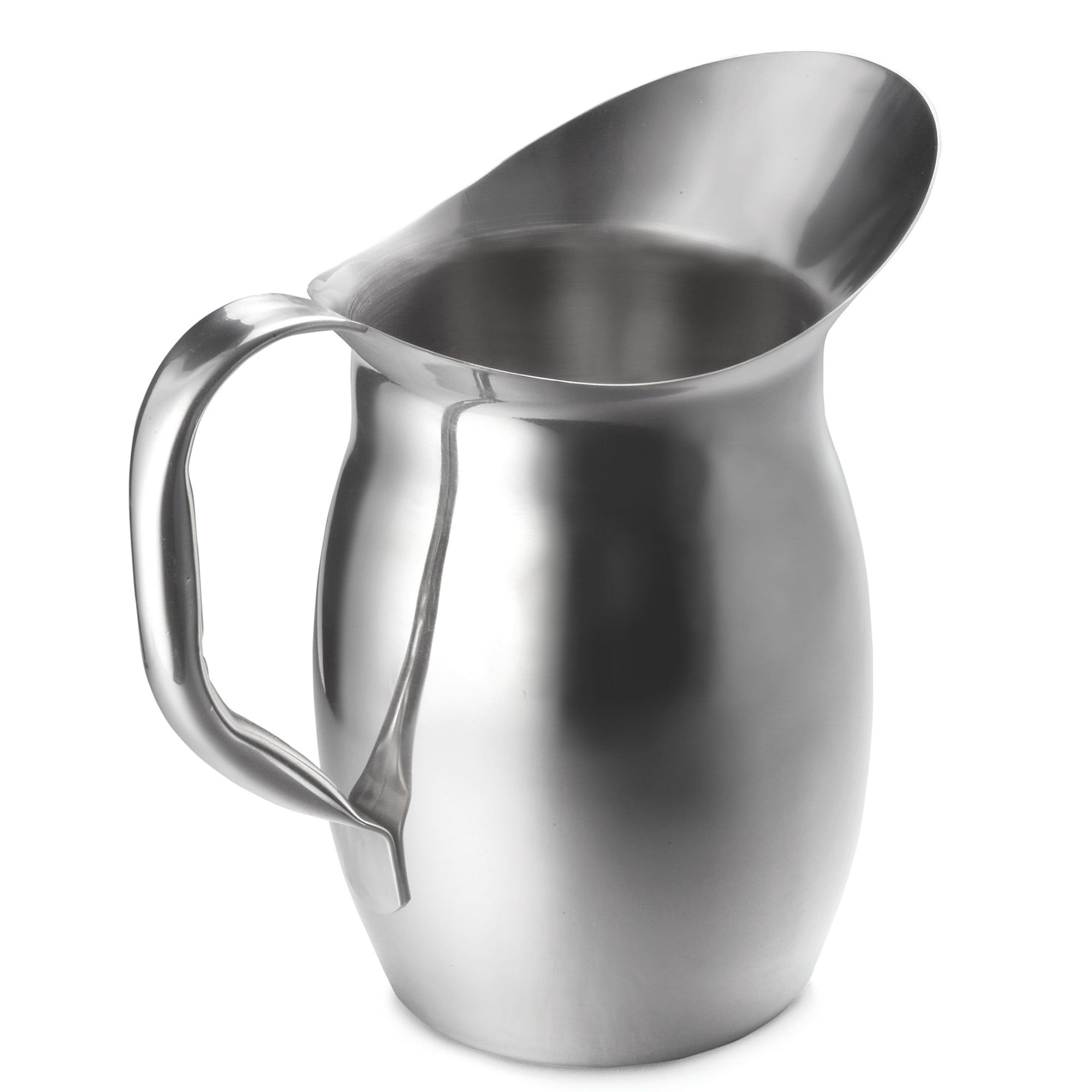 64 oz Silver Stainless Steel Water Pitcher with Mirror Finish