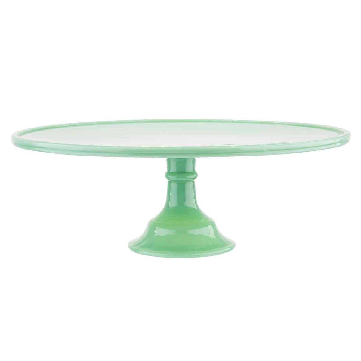 Jadeite Green Glass 13" Round Cake Stand