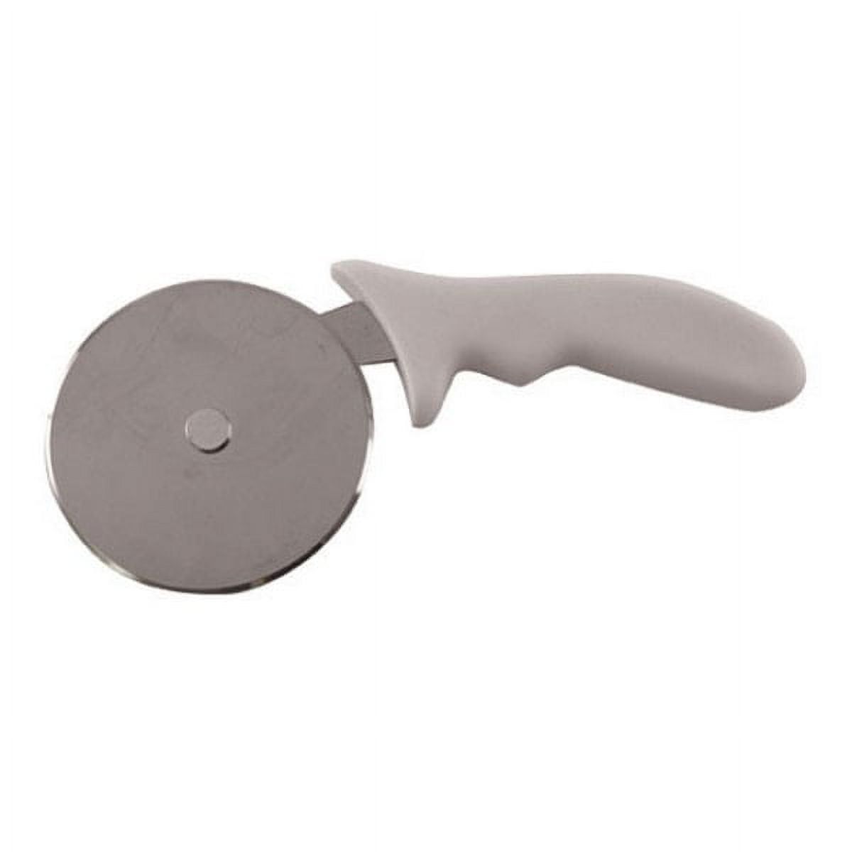 4" Stainless Steel Pizza Cutter with White Plastic Handle