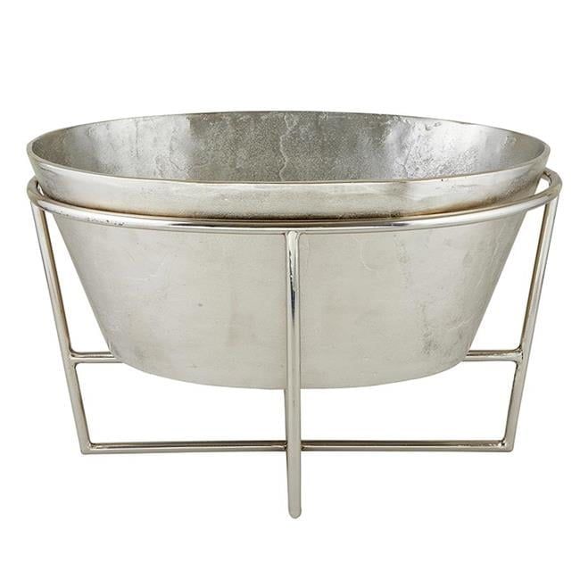 Large Silver Aluminum Champagne Bucket with Stand