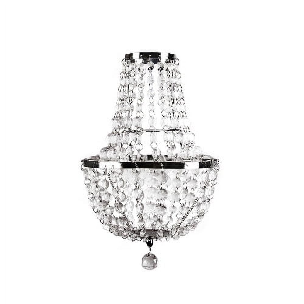 Retro Chrome Beaded Chandelier Shade with Acrylic Crystals