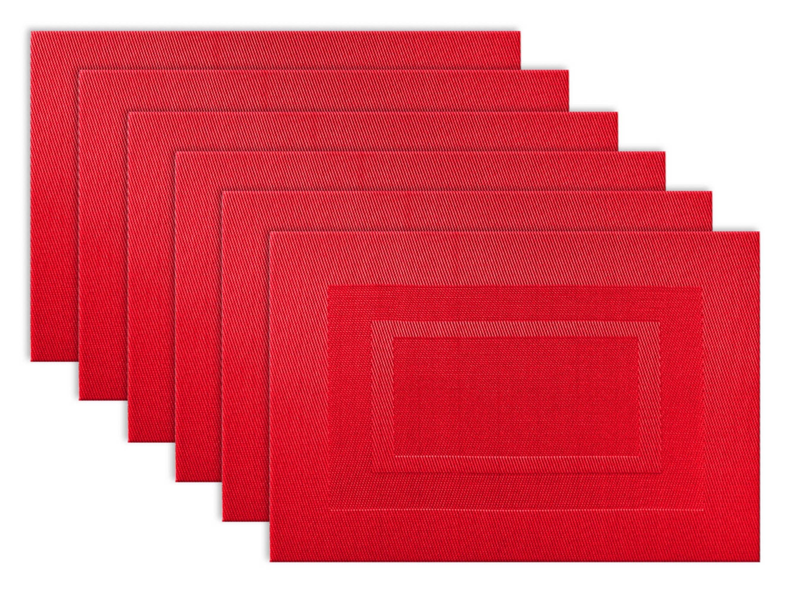 Tango Red Vinyl Doubleframe Indoor Placemats Set of 6