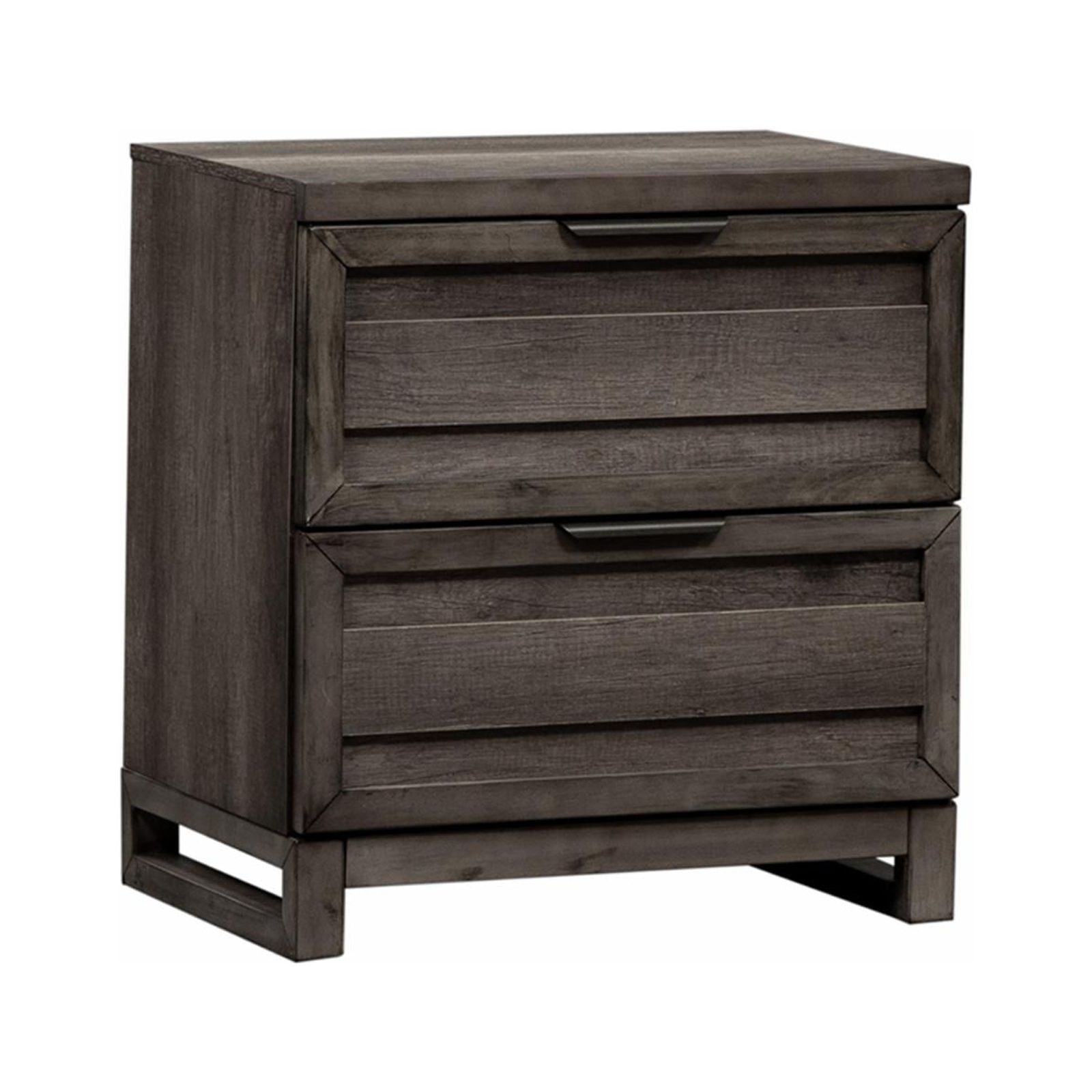 Tanners Creek Medium Gray 2-Drawer Night Stand with Solid Wood Frame