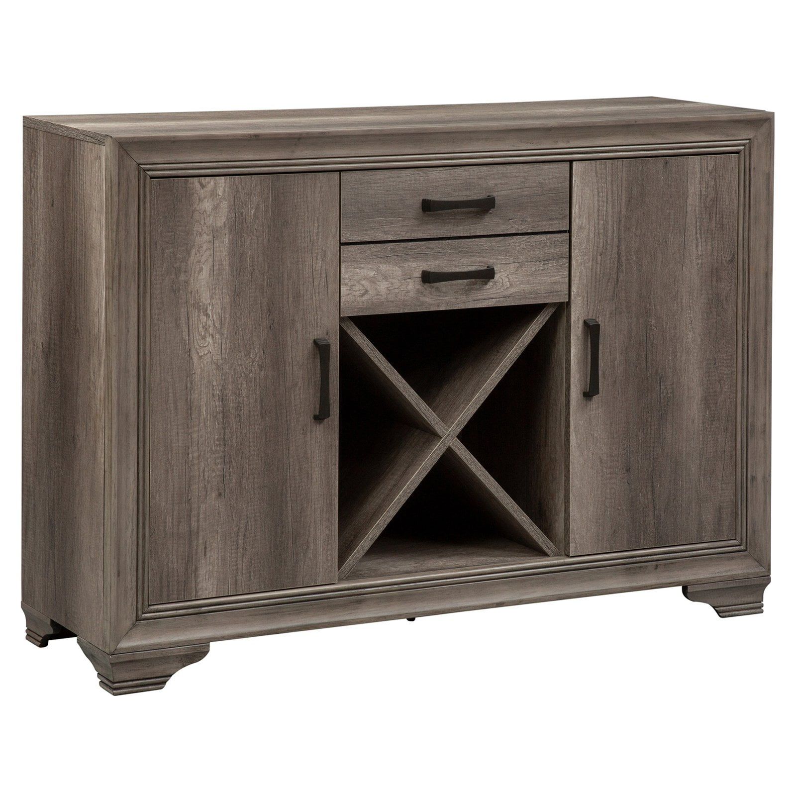 Greystone Melamine and Rubberwood 50'' Modern Server with Wine Storage