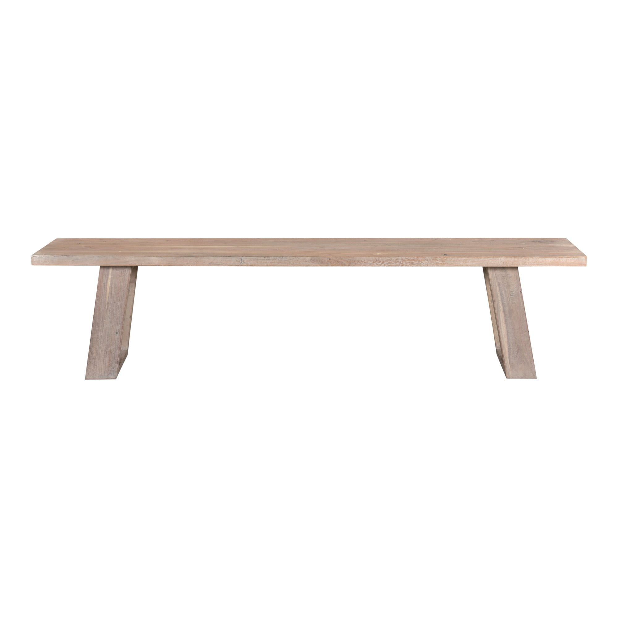 Tanya Contemporary Gray Acacia Wood 92'' Shelf Bench