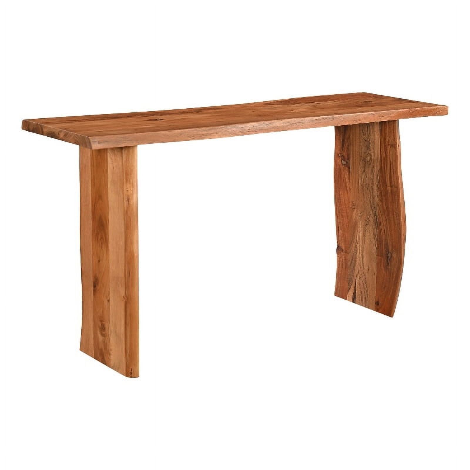 Harper Live Edge Acacia Wood Console Table in Chestnut Brown