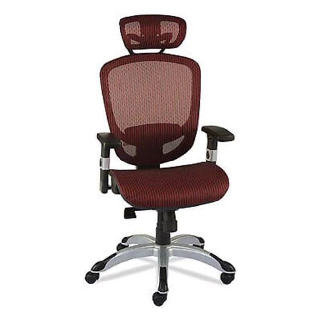 Red Adjustable Mesh Task Chair with Swivel and Arms