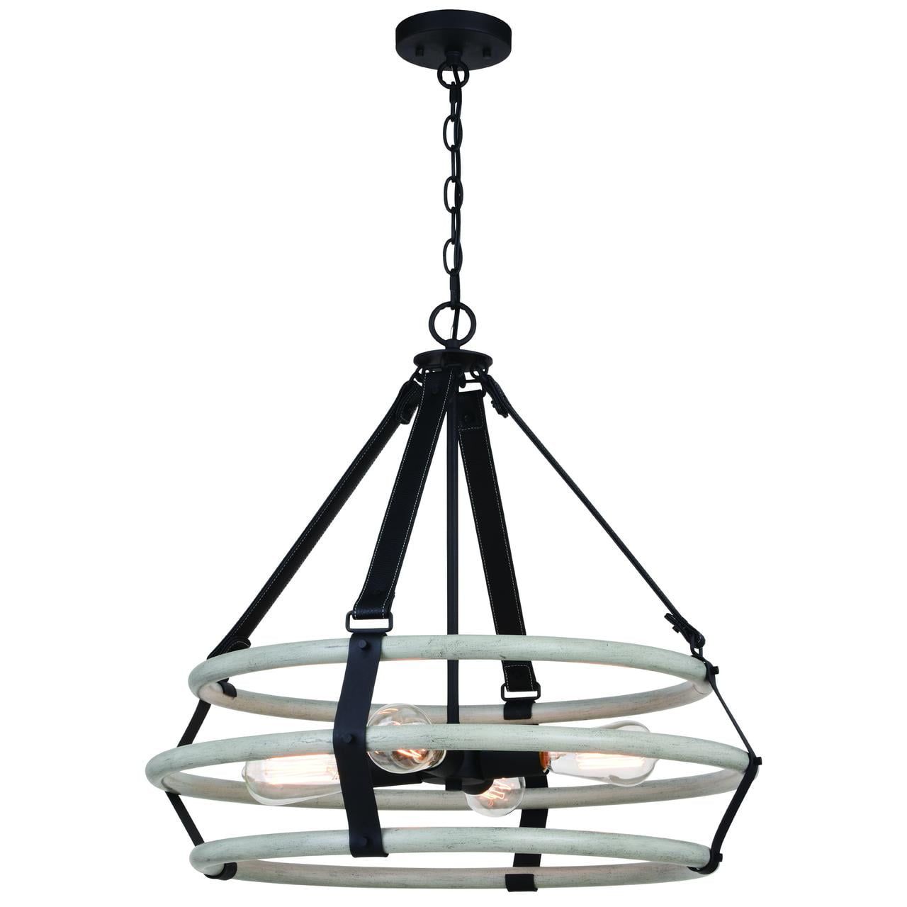 Taylor Textured Black and Ash Gray 24" Industrial Drum Pendant Light