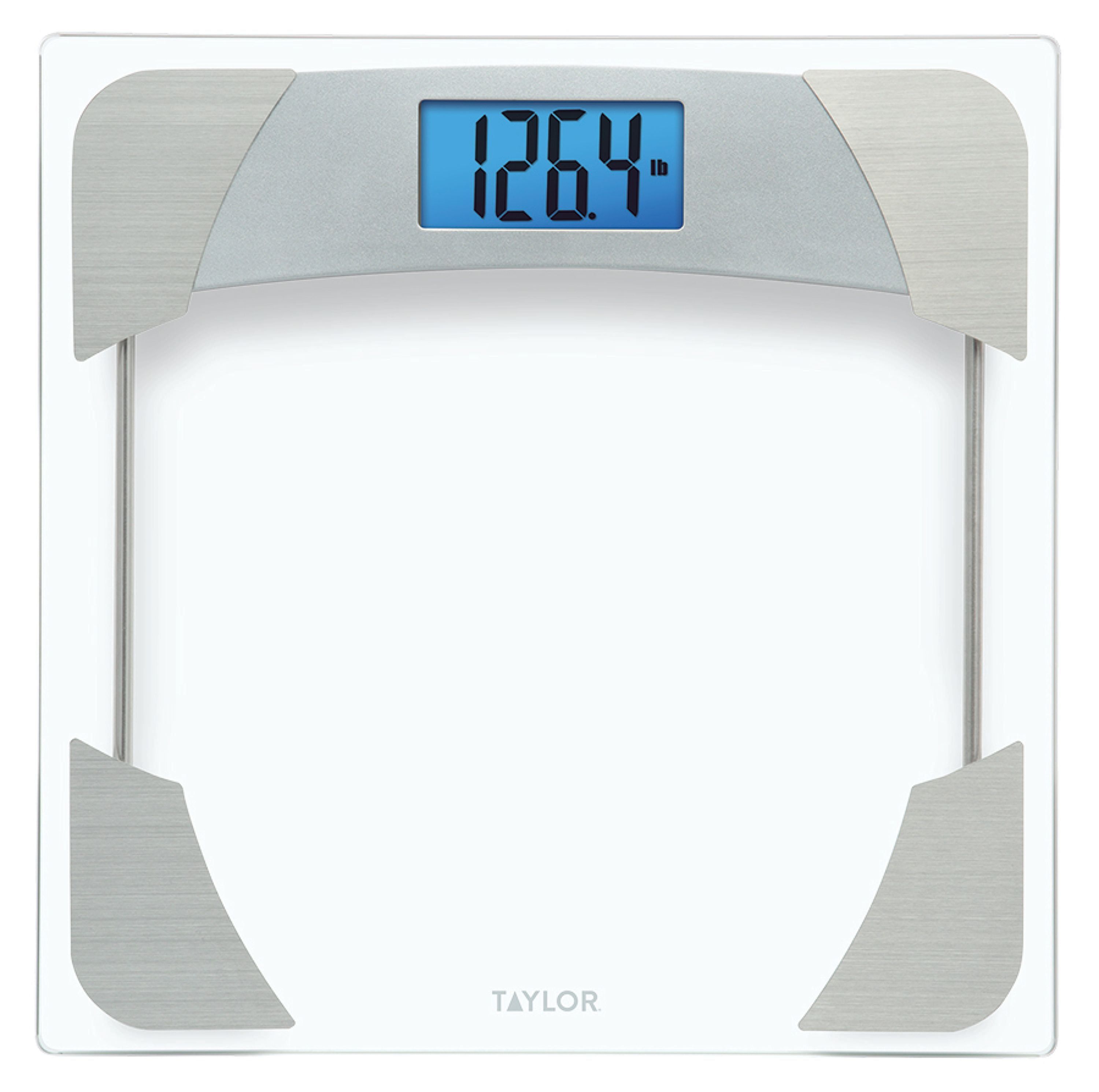 Digital Glass Bathroom Scale with Stainless Steel Accents