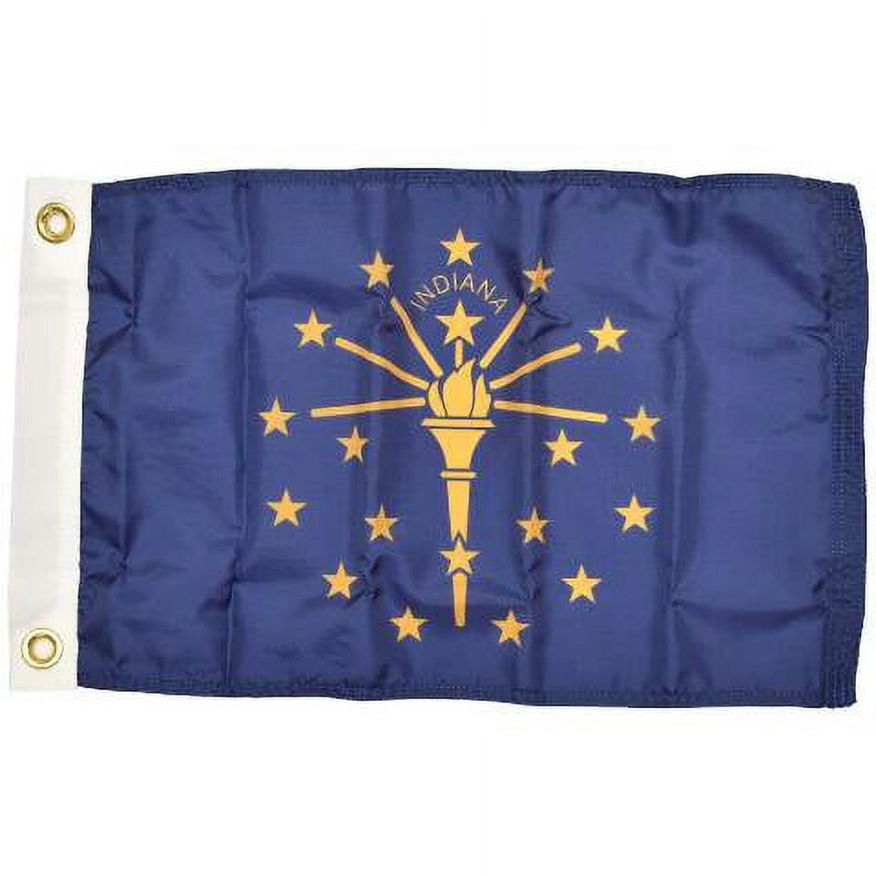 Indiana State Flag 12" x 18" Durable Nylon for Boats