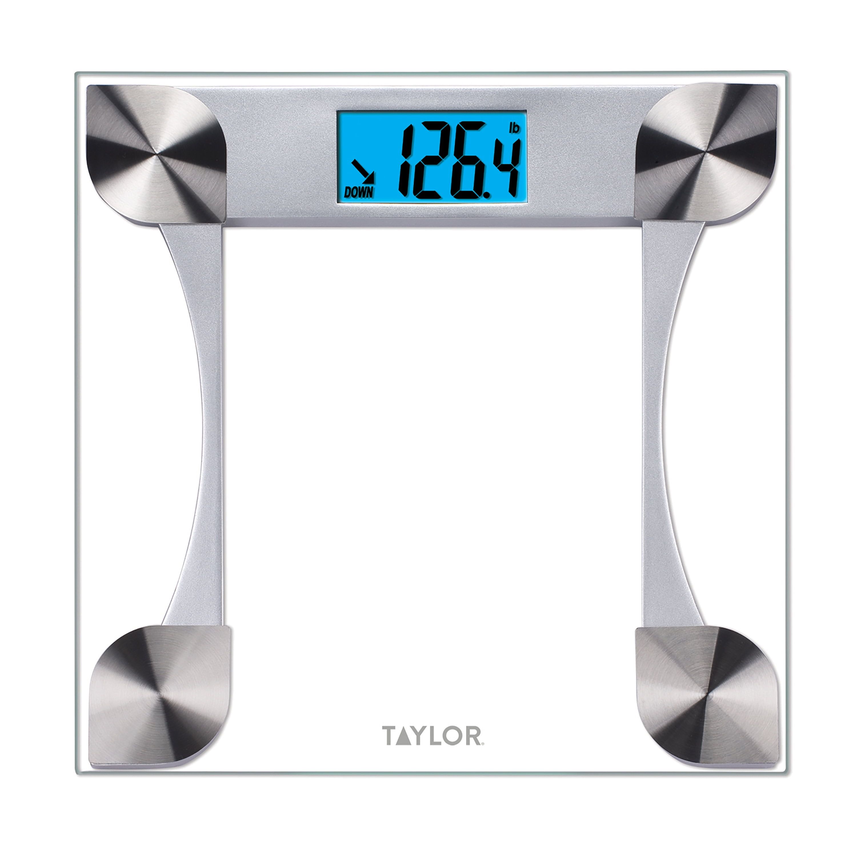 Taylor 12.2" Clear Tempered Glass Digital Bathroom Scale