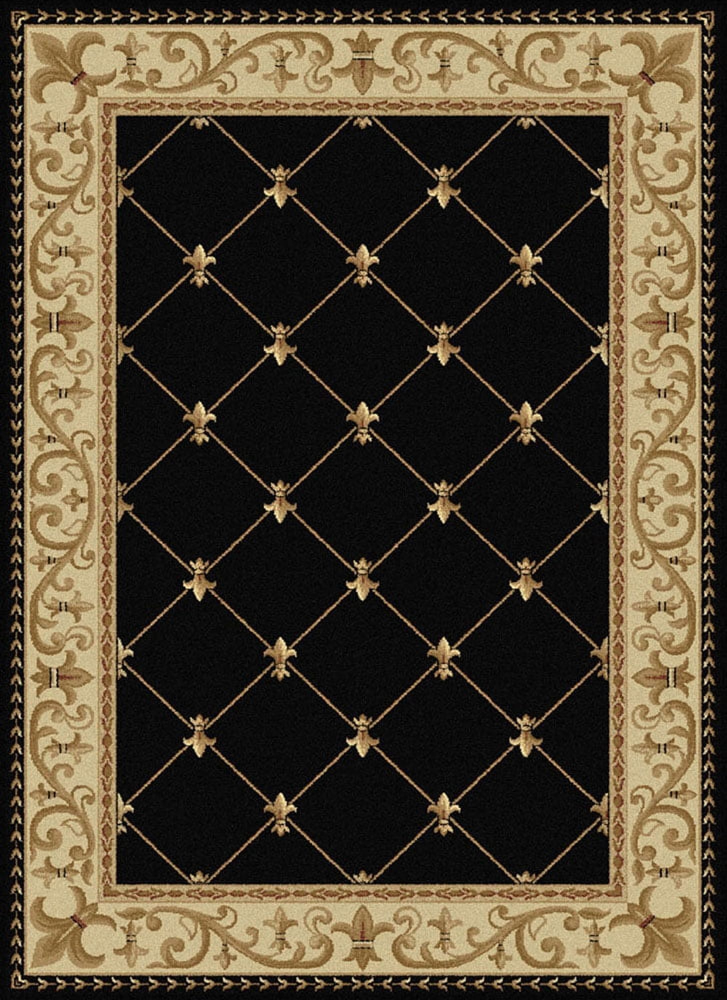 Sensation Black Synthetic Traditional Rectangular Area Rug