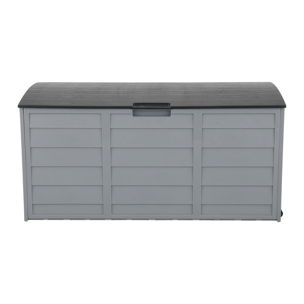 Gray 75 Gallon Plastic Deck Storage Box with Wheels