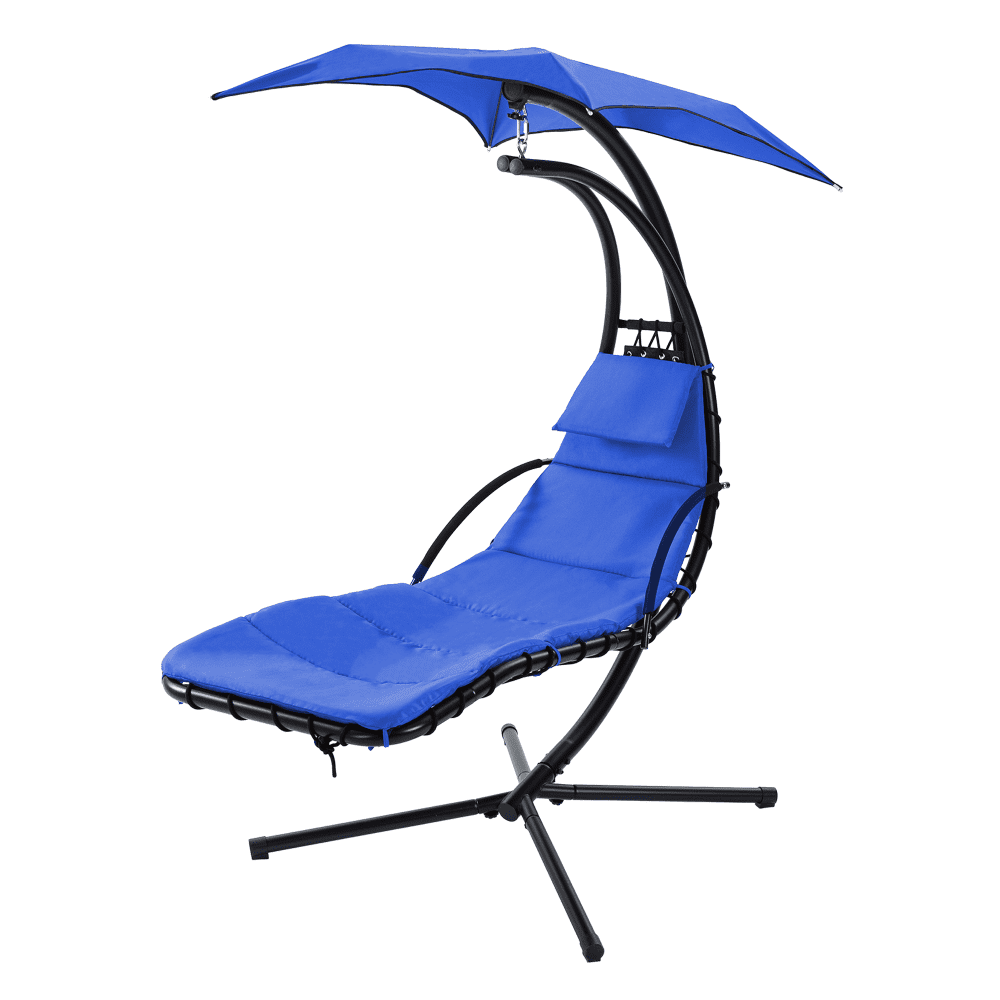 Navy Zero Gravity Hanging Chaise Lounger with Cushions