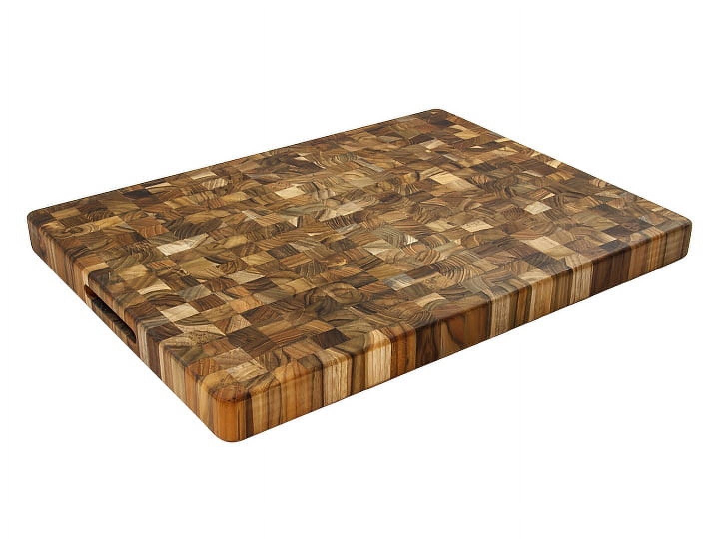 Teak End Grain Rectangular Butcher Block Cutting Board